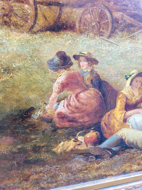 Picknick während der Ernte, William I Shayer Senior, Hst, 19. Jahrhundert