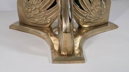 Round bronze swan table from the 70s