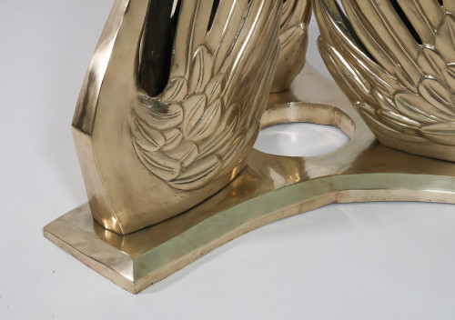 Round bronze swan table from the 70s