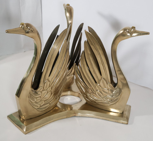 Round bronze swan table from the 70s