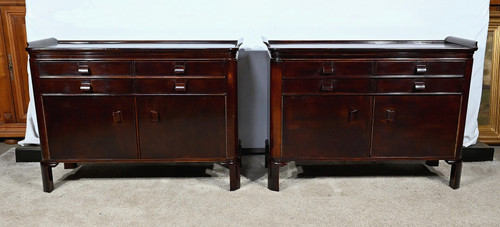 Pair of Small Lacquered Wood Sideboards – 1940