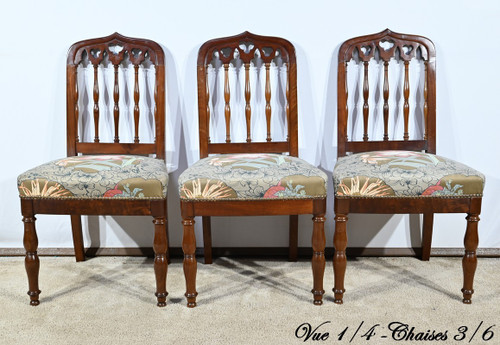 Suite of 6 Cuban Mahogany chairs, Restoration period – Early 19th century