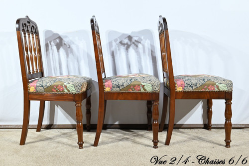 Suite of 6 Cuban Mahogany chairs, Restoration period – Early 19th century