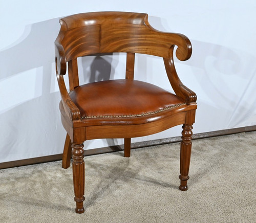 Mahogany Office Armchair, Louis Philippe Period – Mid-19th Century