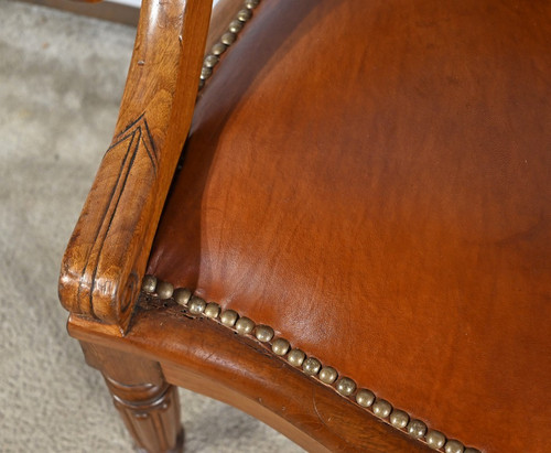 Mahogany Office Armchair, Louis Philippe Period – Mid-19th Century