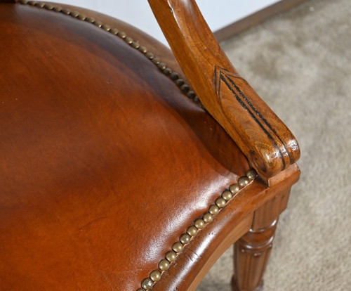 Mahogany Office Armchair, Louis Philippe Period – Mid-19th Century