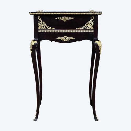 Middle Display Table in Stained Mahogany, Louis XV style, Napoleon III period – Mid-19th century