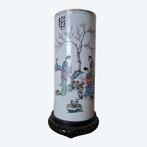 China, Rollervase, Porzellan, Anfang des 20. Jahrhunderts.