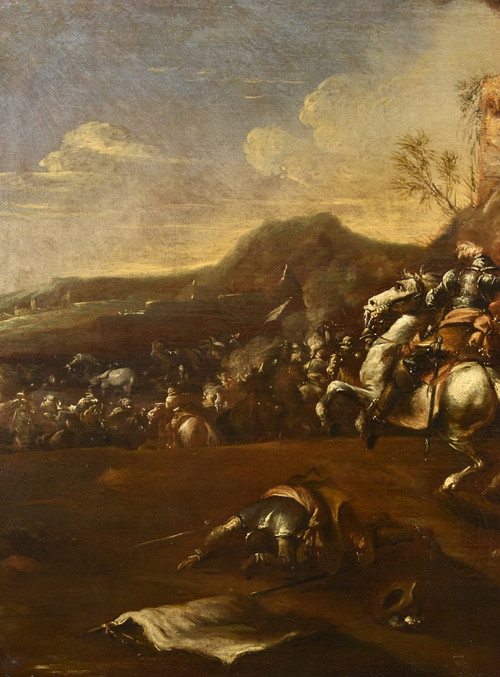 Battle With Clash Of Horsemen, Francesco Graziani (active In Naples/rome, 17th Century)