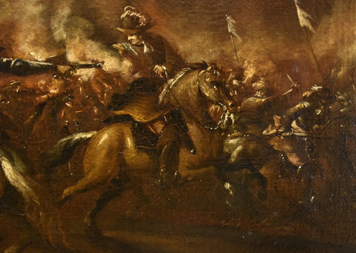 Battle With Clash Of Horsemen, Francesco Graziani (active In Naples/rome, 17th Century)