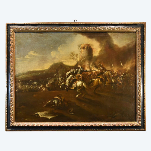 Battle With Clash Of Horsemen, Francesco Graziani (active In Naples/rome, 17th Century)