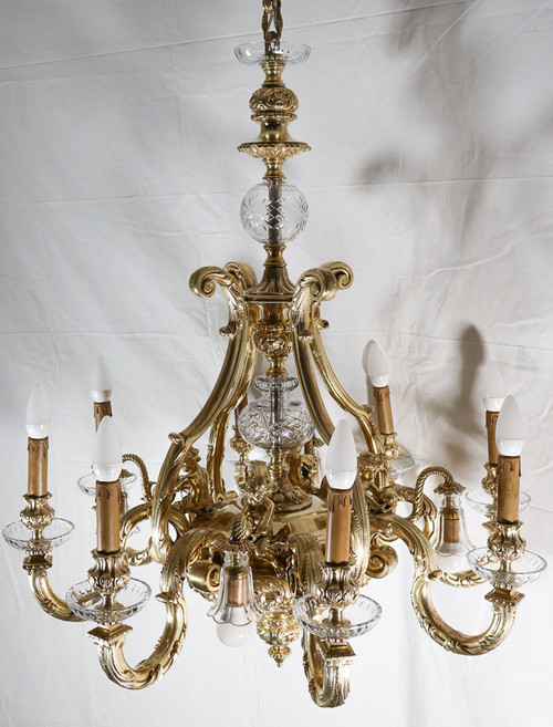  Lustre en bronze doré style Régence époque Napoléon III