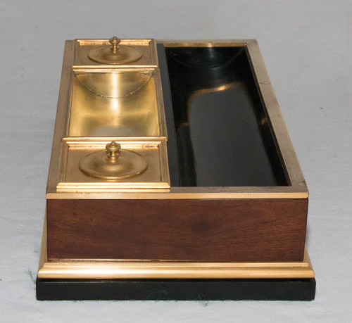 Inkwell In Mahogany And Gilt Bronze Napoleon III Period