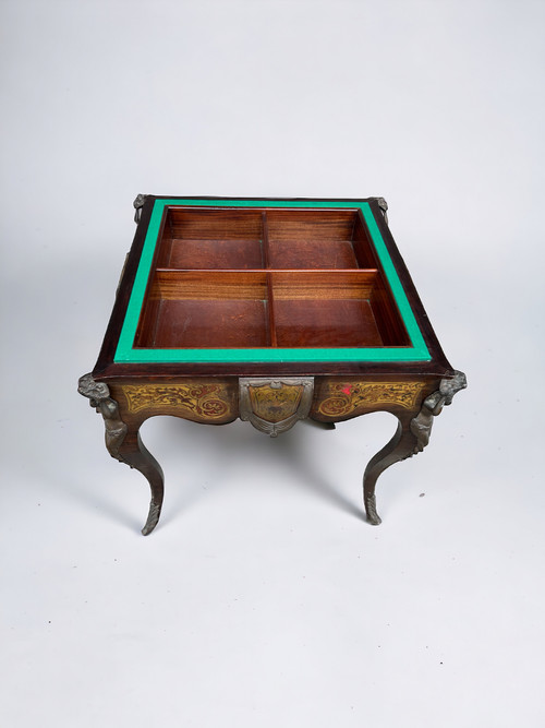 Louis XV Napoleon III Style Games Table Boulle Marquetry 20th Century Period