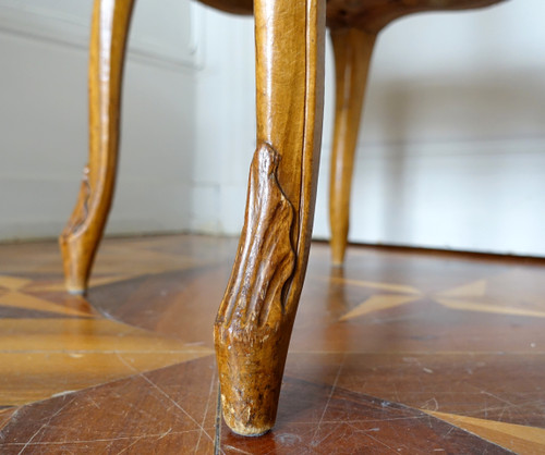 François Reuze: caned office armchair from the Louis XV period, stamped