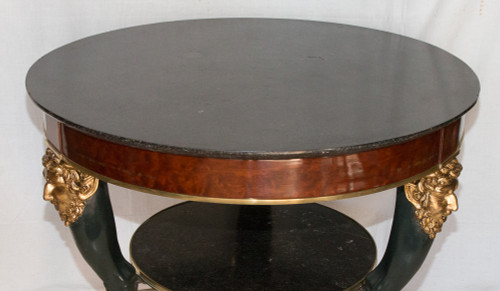 Consulate Period Fauna Heads Pedestal Table