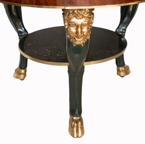 Consulate Period Fauna Heads Pedestal Table