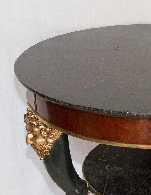 Consulate Period Fauna Heads Pedestal Table