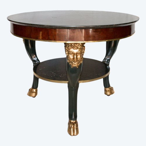 Consulate Period Fauna Heads Pedestal Table