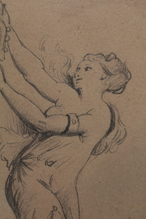 Drawing 'Allegory of Truth' signed Germain Ribot (1845-1893) with dedication "To my friend Dreyfus"