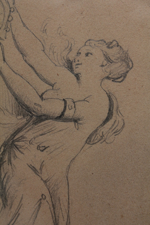 Drawing 'Allegory of Truth' signed Germain Ribot (1845-1893) with dedication "To my friend Dreyfus"