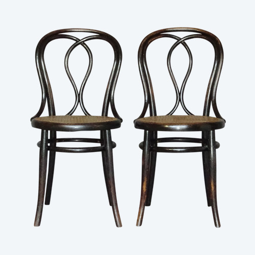 Two Thonet chairs N°29/14 from 1885 new canework