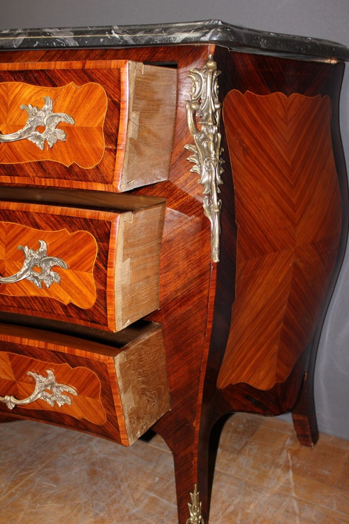 Louis XV Style Marquetry Chest Of Drawers