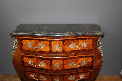 Louis XV Style Marquetry Chest Of Drawers