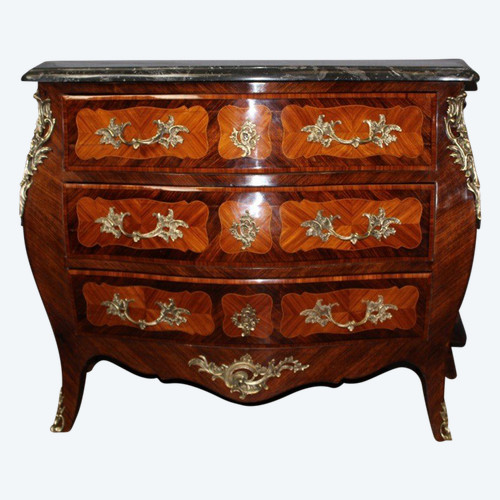 Louis XV Style Marquetry Chest Of Drawers