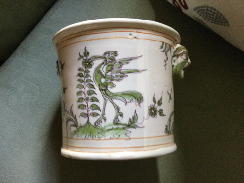 Glass bucket or cooler in 18th century earthenware