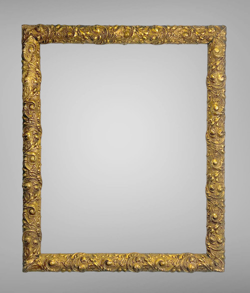 QUADRO ANTICO DEL XIX SECOLO IN LEGNO E STUCCO DORATO PER PITTURA 41,5 CM X 33 CM