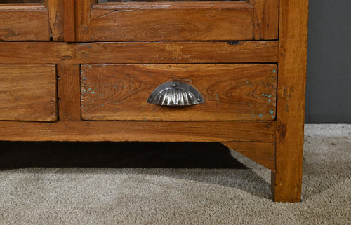 Solid teak window cabinet, India - Early 20th century