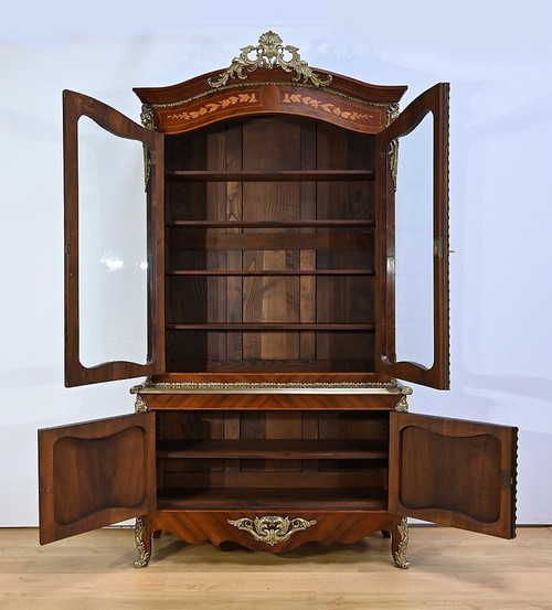 Double bookcase, Louis XV style - Late 19th century