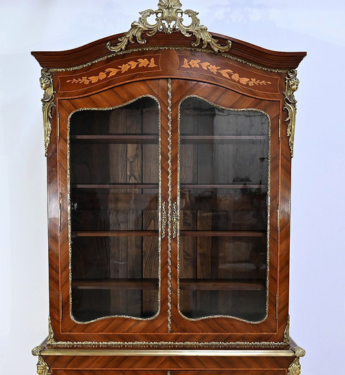 Double bookcase, Louis XV style - Late 19th century