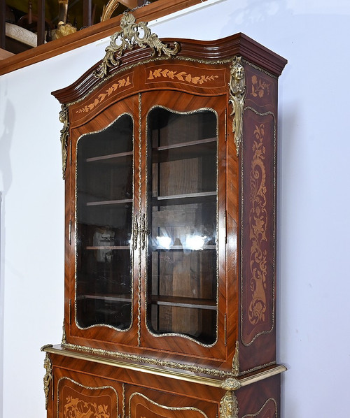 Double bookcase, Louis XV style - Late 19th century