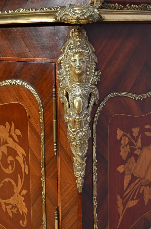 Double bookcase, Louis XV style - Late 19th century