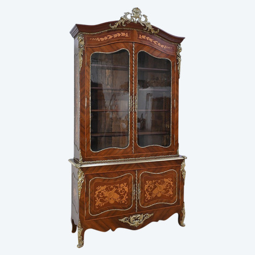 Double bookcase, Louis XV style - Late 19th century