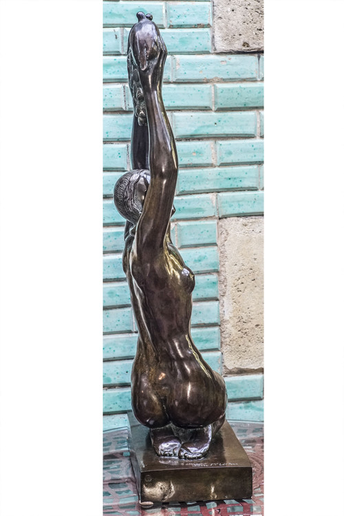 Gilbert PRIVAT "Vénus aux colombes et aux raisins" , BRONZE ART DÉCO 1927, fondeur SUSSE