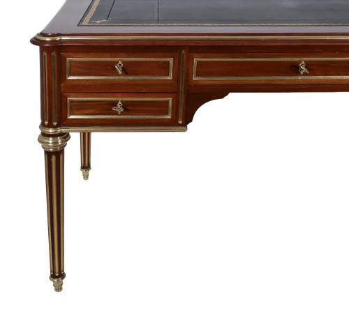 Bureau Plat à Tirettes Style Louis XVI Fin XIXe Siècle