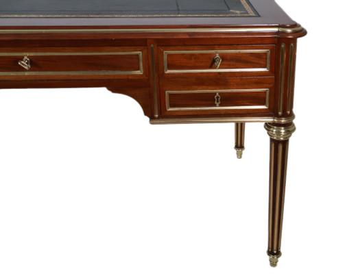 Bureau Plat à Tirettes Style Louis XVI Fin XIXe Siècle