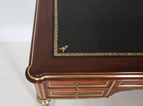 Bureau Plat à Tirettes Style Louis XVI Fin XIXe Siècle