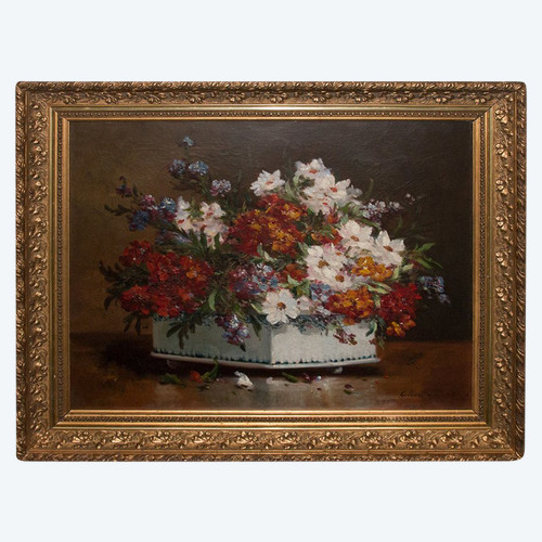 Still Life Bouquet De Fleurs Gilbert Charles Martin 1839-1905