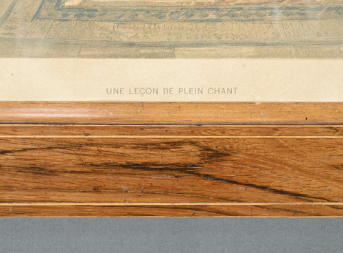 Print titled "Une Leçon de Plein Chant" after J. Gallegos y Arnosa - Early 20th century