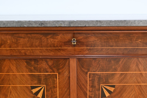 Mahogany burl sideboard, Restoration period - Early 19th century