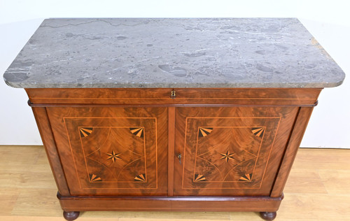 Mahogany burl sideboard, Restoration period - Early 19th century