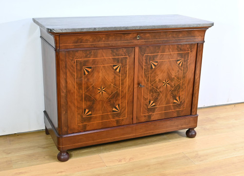 Mahogany burl sideboard, Restoration period - Early 19th century