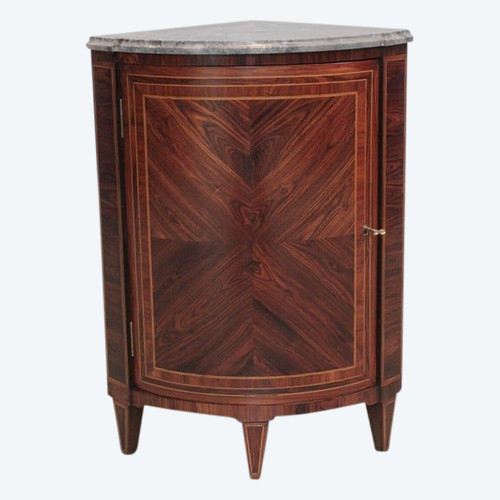 Louis XVI marquetry corner cabinet, 18th century