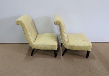 Pair of small Napoleon III fireside chairs - Mid 19th century