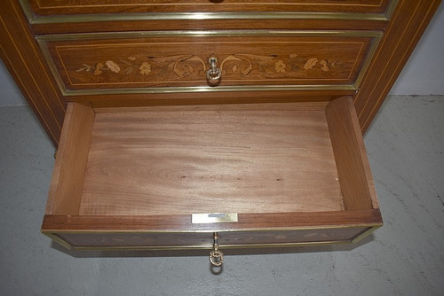 Marquetry secretary in the Charles X style - 19th century