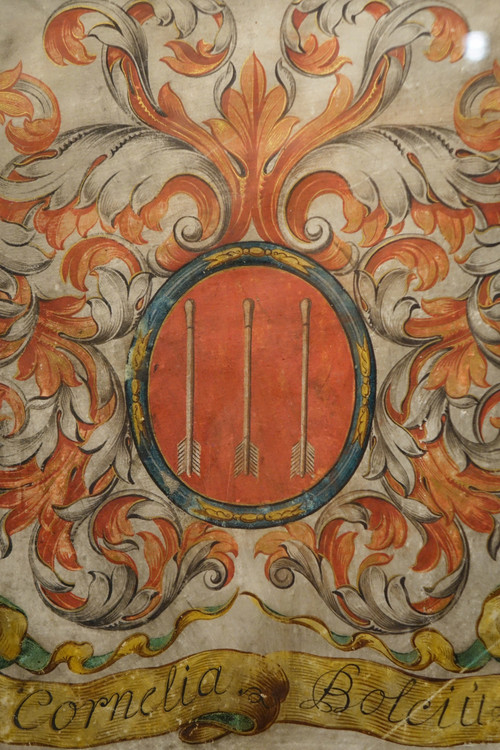 Painted Coat of Arms on Vellum, Flanders, 17th c.